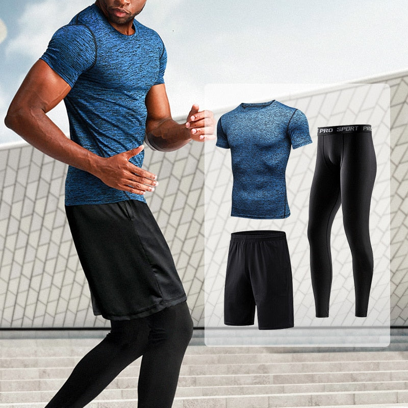 Men's Sportswear Compression Sport Suit Male Fitness Gym Sports