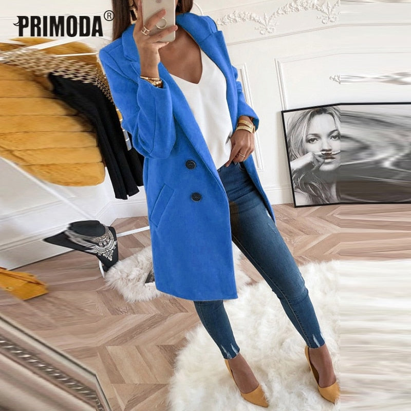 Plus Size Coats Women Outwear Winter Woollen Coat