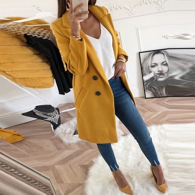 Plus Size Coats Women Outwear Winter Woollen Coat