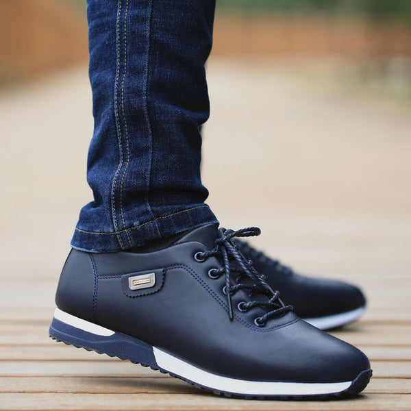 Men's PU Leather Business Casual Shoes for Man Outdoor Breathable Sneakers Male Fashion