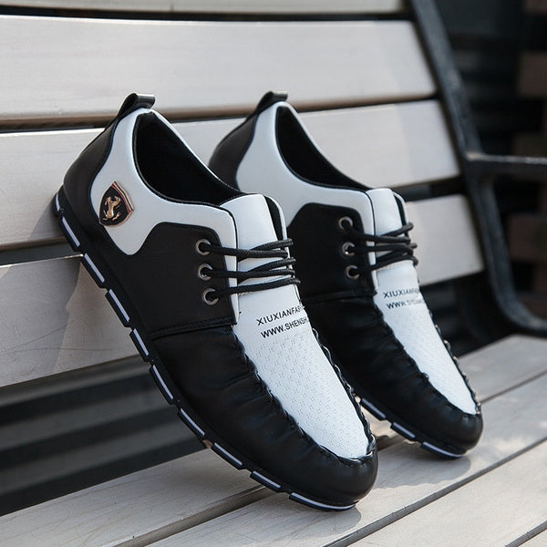 2019 Fashion Men's Shoes Casual PU Leather Shoes With Shallow Mouth Men's Sports Shoes