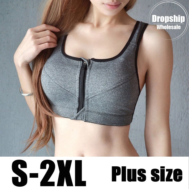 Women Sports Yoga BH Bra 2019 Front Zipper Tank Top SEXY Fitness