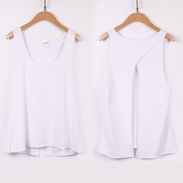 Newly Fashion Sexy Women Yoga Vest T-shirt Hollow Back Sports