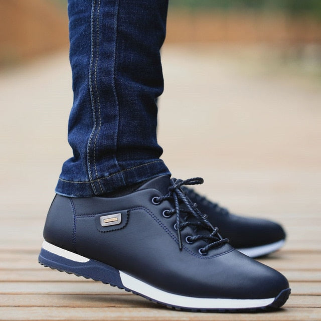 Men's PU Leather Business Casual Shoes for Man Outdoor Breathable Sneakers Male Fashion
