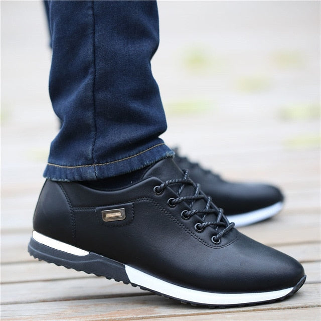 Men's PU Leather Business Casual Shoes for Man Outdoor Breathable Sneakers Male Fashion