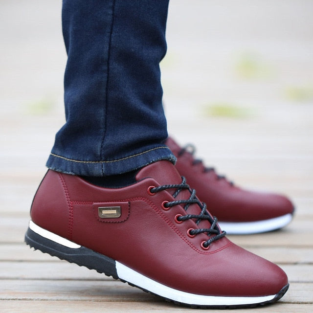 Men's PU Leather Business Casual Shoes for Man Outdoor Breathable Sneakers Male Fashion