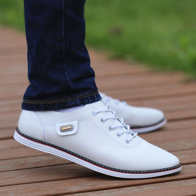 Men's PU Leather Business Casual Shoes for Man Outdoor Breathable Sneakers Male Fashion