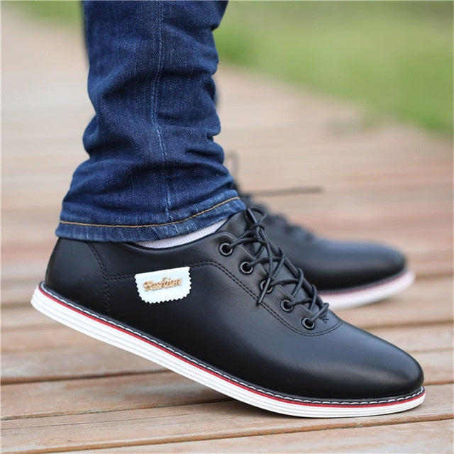 Men's PU Leather Business Casual Shoes for Man Outdoor Breathable Sneakers Male Fashion