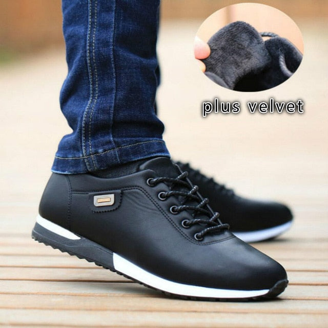 Men's PU Leather Business Casual Shoes for Man Outdoor Breathable Sneakers Male Fashion