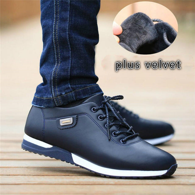 Men's PU Leather Business Casual Shoes for Man Outdoor Breathable Sneakers Male Fashion
