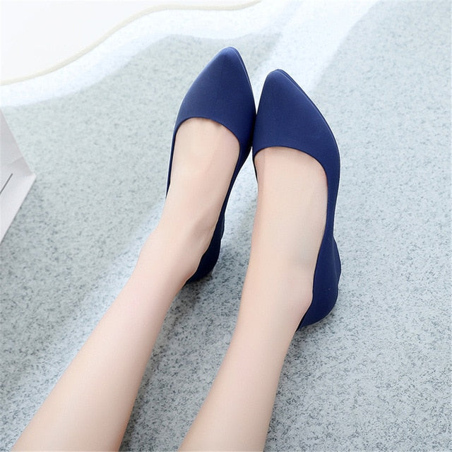 Women Pointed Shallow Mouth Single Shoes Simple Style Lady