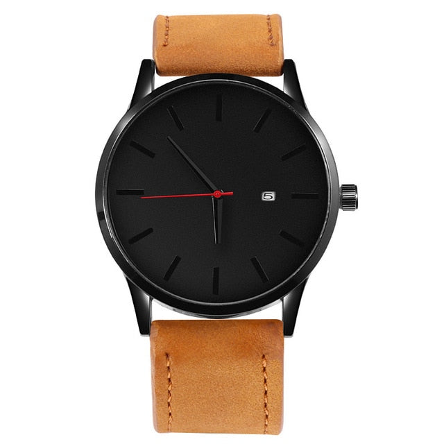 Men's Watches Fashion Leather Quartz Watch Men Casual Sports Male