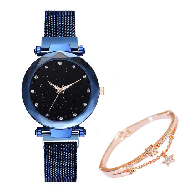 Simple 2019 Diamond Luxury Women Watches Starry Sky Rose Gold