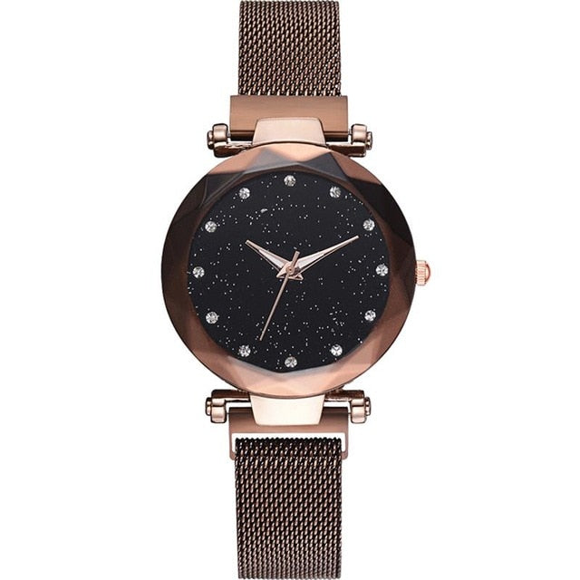 Simple 2019 Diamond Luxury Women Watches Starry Sky Rose Gold