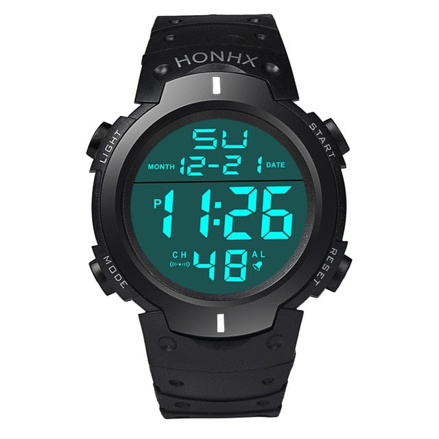 men watch  Waterproof Men's Boy LCD Digital Stopwatch Date Rubber Sport