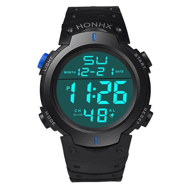 men watch  Waterproof Men's Boy LCD Digital Stopwatch Date Rubber Sport