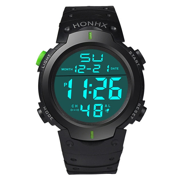 men watch  Waterproof Men's Boy LCD Digital Stopwatch Date Rubber Sport