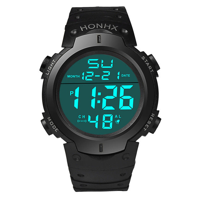 men watch  Waterproof Men's Boy LCD Digital Stopwatch Date Rubber Sport