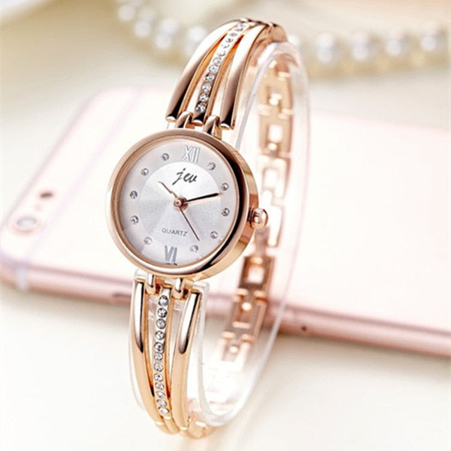 New Fashion Rhinestone Watches Women Luxury Brand Stainless Steel Bracelet watches