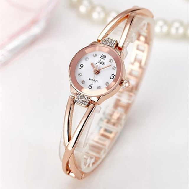 New Fashion Rhinestone Watches Women Luxury Brand Stainless Steel Bracelet watches