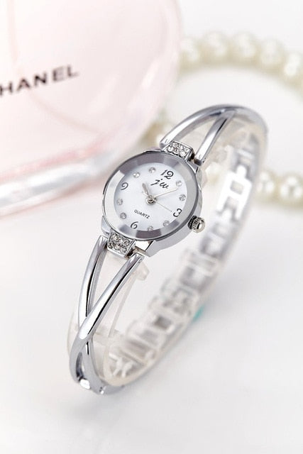 New Fashion Rhinestone Watches Women Luxury Brand Stainless Steel Bracelet watches
