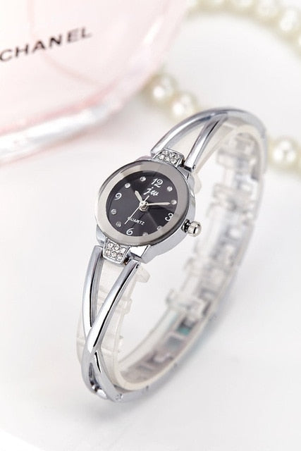 New Fashion Rhinestone Watches Women Luxury Brand Stainless Steel Bracelet watches