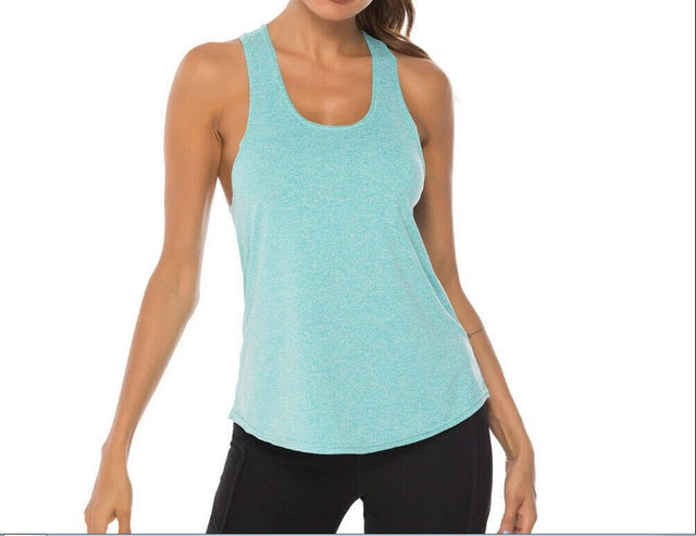 Women Yoga Vest Sports Shirt Sleeveless Gym Running