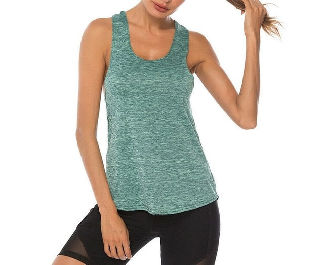 Women Yoga Vest Sports Shirt Sleeveless Gym Running