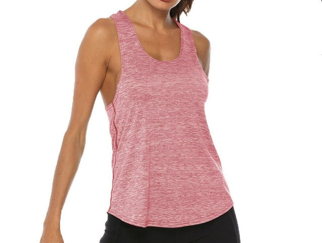 Women Yoga Vest Sports Shirt Sleeveless Gym Running