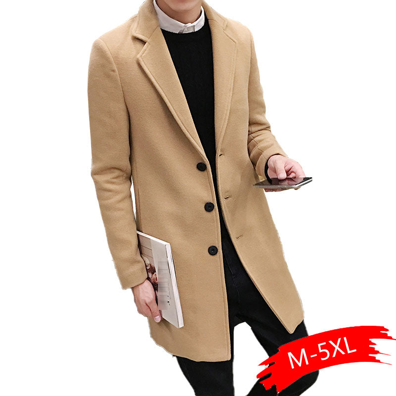 New Fashion Boutique Pure Color High-grade Men Woolen Cloth