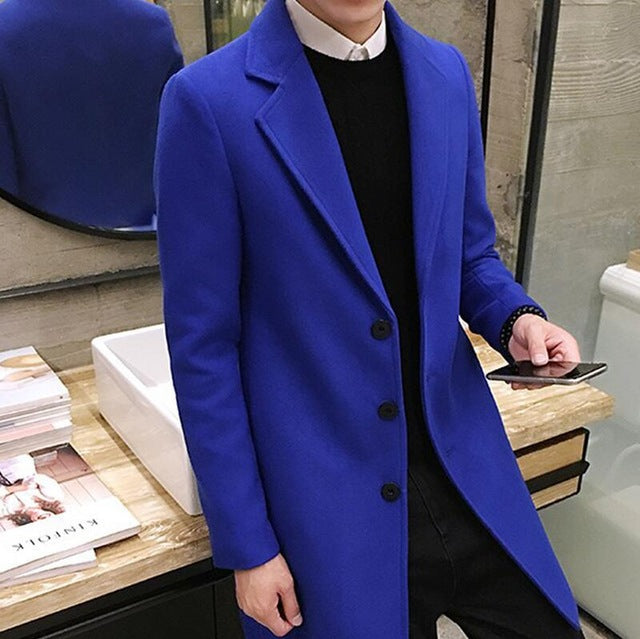 New Fashion Boutique Pure Color High-grade Men Woolen Cloth