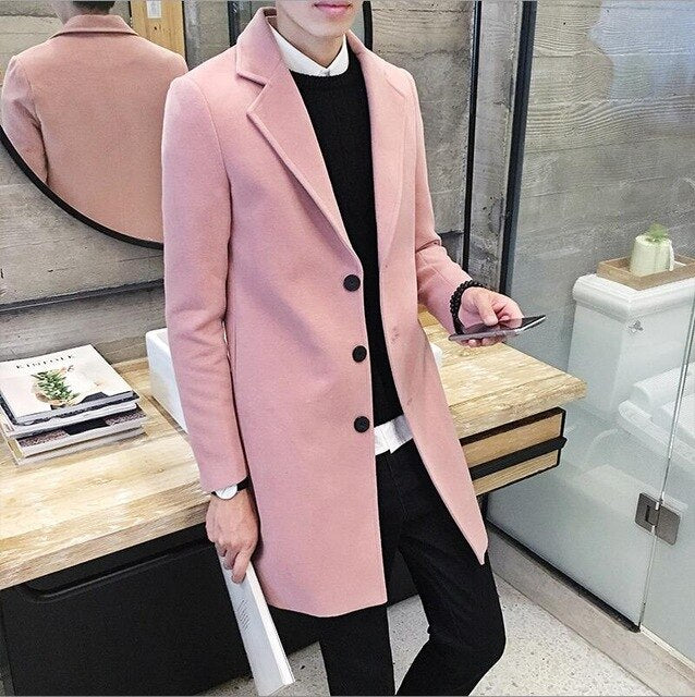 New Fashion Boutique Pure Color High-grade Men Woolen Cloth