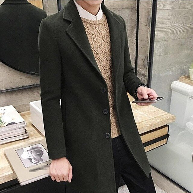 New Fashion Boutique Pure Color High-grade Men Woolen Cloth