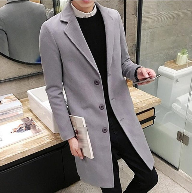 New Fashion Boutique Pure Color High-grade Men Woolen Cloth