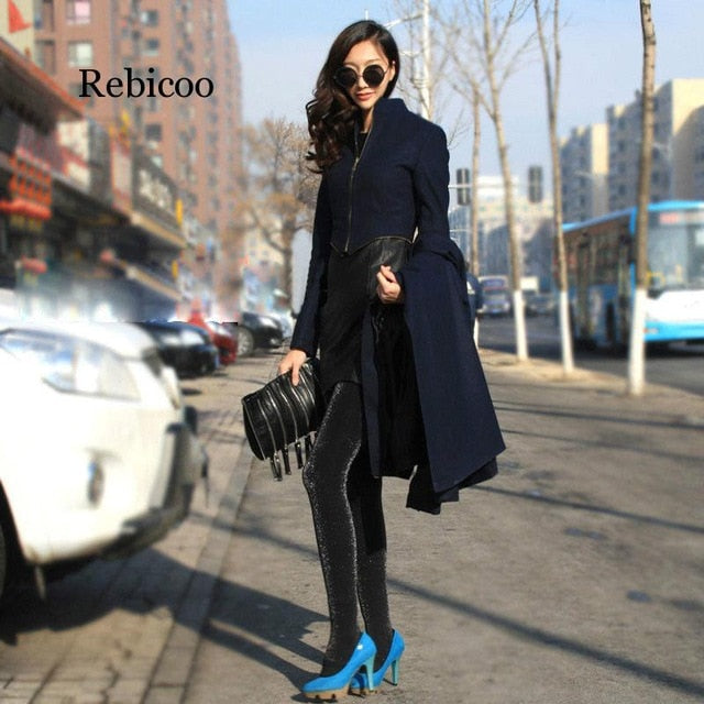 Women Wool Blends Autumn And Winter Large Size Goddess