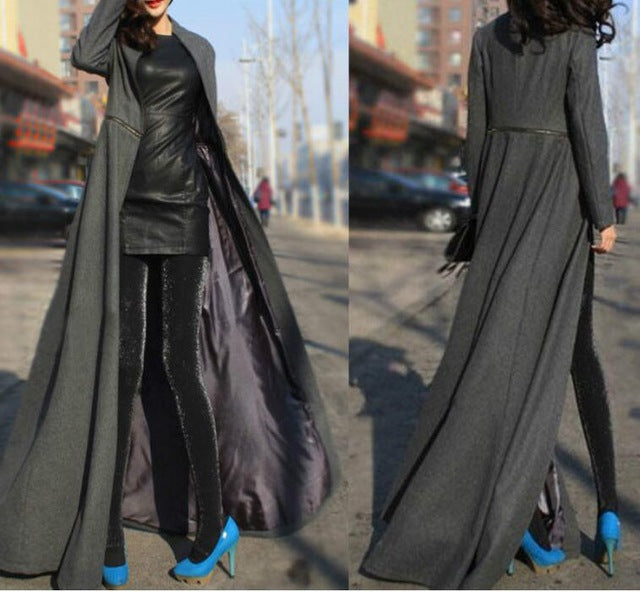 Women Wool Blends Autumn And Winter Large Size Goddess