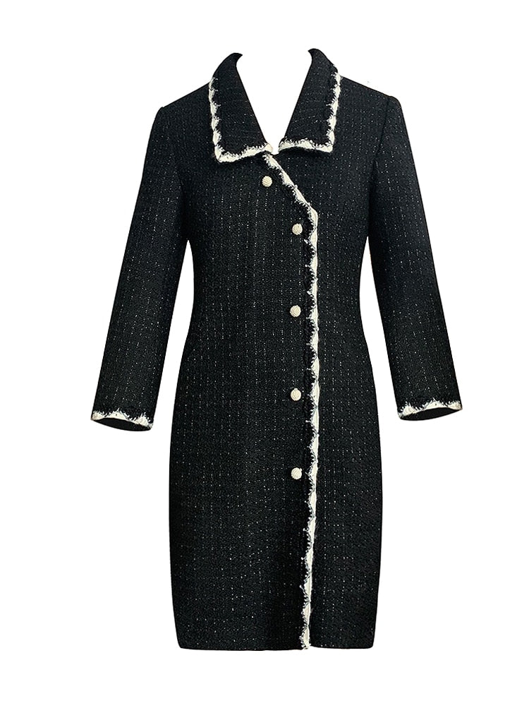 New cloth wool coat female Hepburn wind black