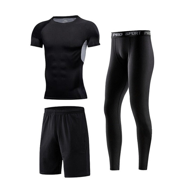 Men's Sportswear Compression Sport Suit Male Fitness Gym Sports
