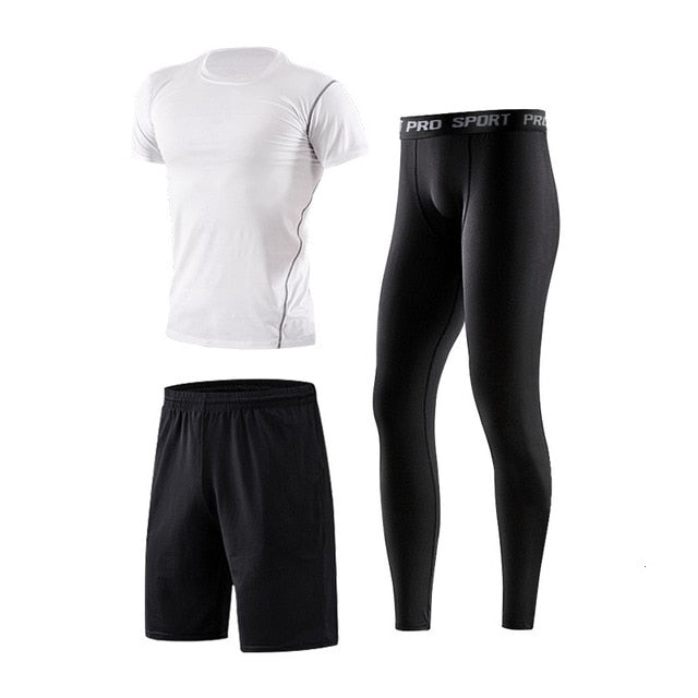 Men's Sportswear Compression Sport Suit Male Fitness Gym Sports