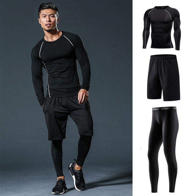 Men's Sportswear Compression Sport Suit Male Fitness Gym Sports