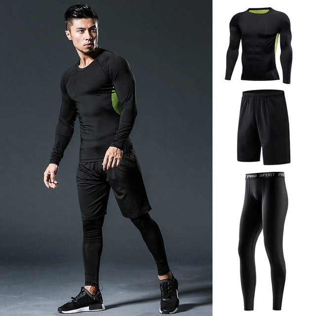 Men's Sportswear Compression Sport Suit Male Fitness Gym Sports