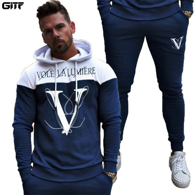 GITF Sets Men Tracksuit Gym Fitness Sports