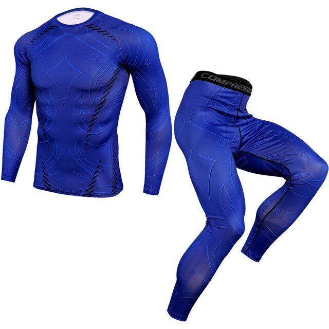 New Men Camouflage Printed Compression Running Set Men's Sports