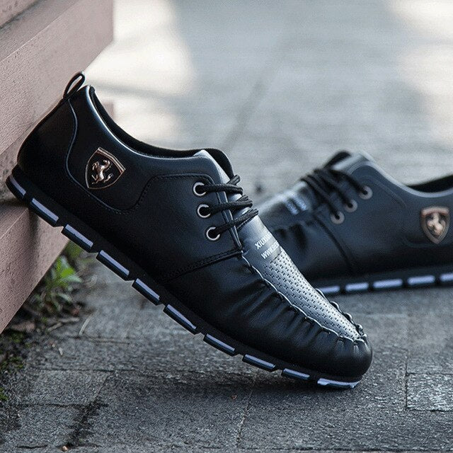 2019 Fashion Men's Shoes Casual PU Leather Shoes With Shallow Mouth Men's Sports Shoes