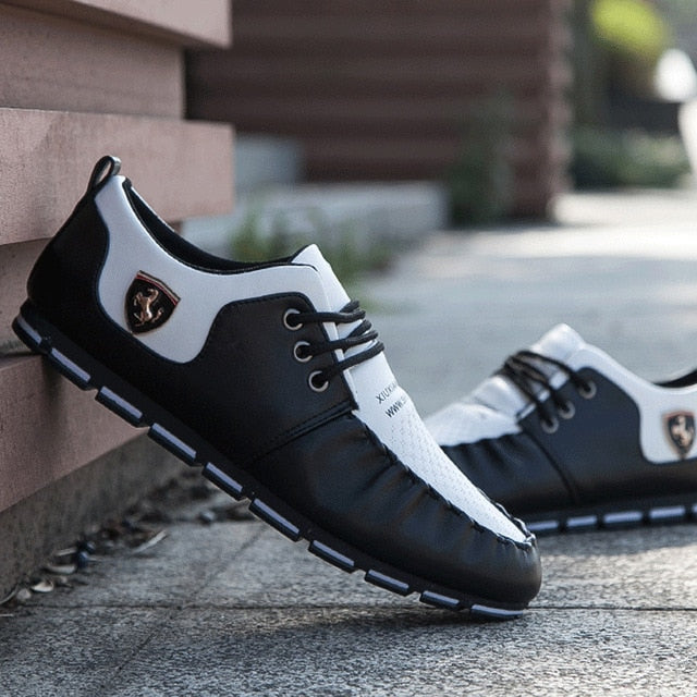 2019 Fashion Men's Shoes Casual PU Leather Shoes With Shallow Mouth Men's Sports Shoes