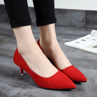 New Women Pumps Spring Women Square Heel Shoes Woman Shoes