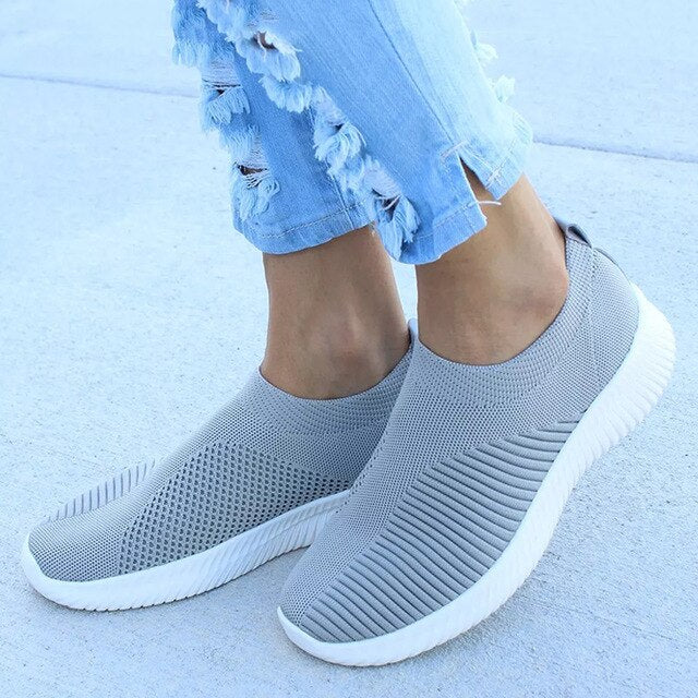 Women Sneaker Air Mesh Soft Female Knitted Vulcanized Shoes