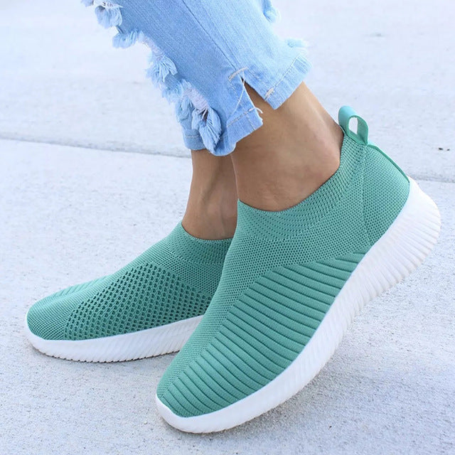 Women Sneaker Air Mesh Soft Female Knitted Vulcanized Shoes