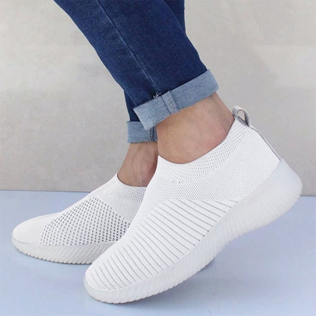 Women Sneaker Air Mesh Soft Female Knitted Vulcanized Shoes